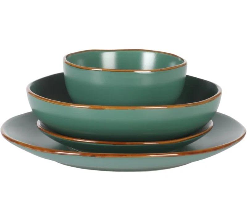 Gibson Home Gibson Home Hazeltine 16 Piece Plates and Bowls Dishes Stoneware Dinnerware Set