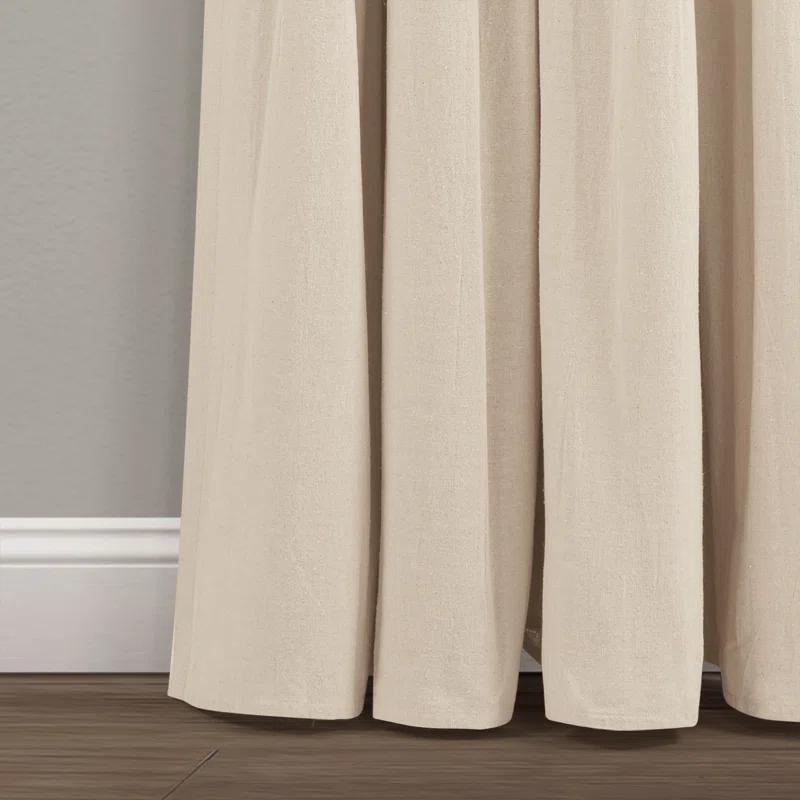 Lush Decor Linen Button Cotton Blend Blackout Thermal Rod Pocket Single Curtain Panel & Reviews | Wayfair