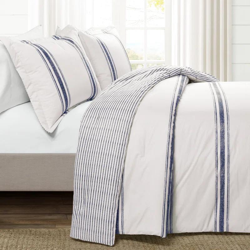 Farmhouse Standard Cotton Reversible Comforter Set