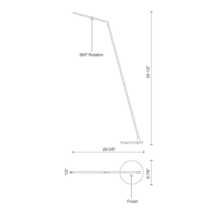 Kuzco Lighting Miter 55.5'' LED Swing Arm Floor Lamp