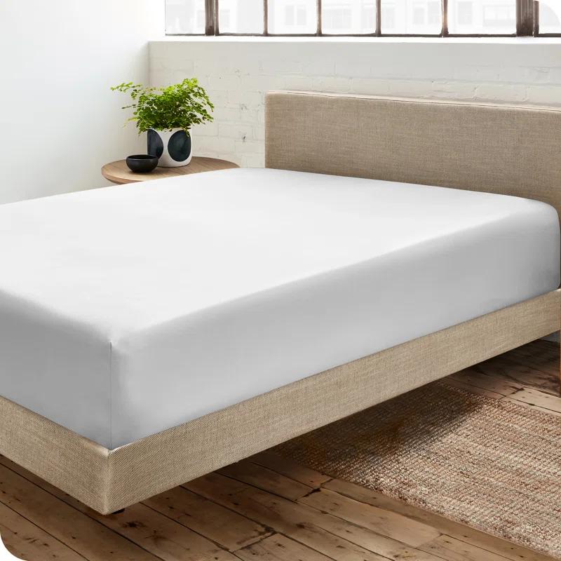 Bare Home Organic Sateen Machine Woven Fitted Sheet