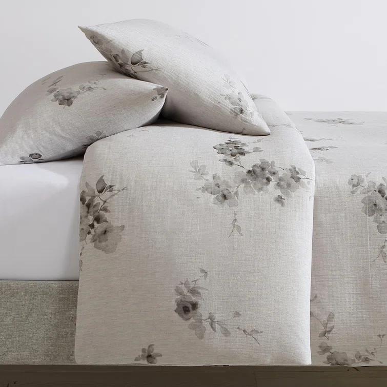 Calvin Klein Calvin Klein Aquarelle Floral Cotton Grey Comforter Set