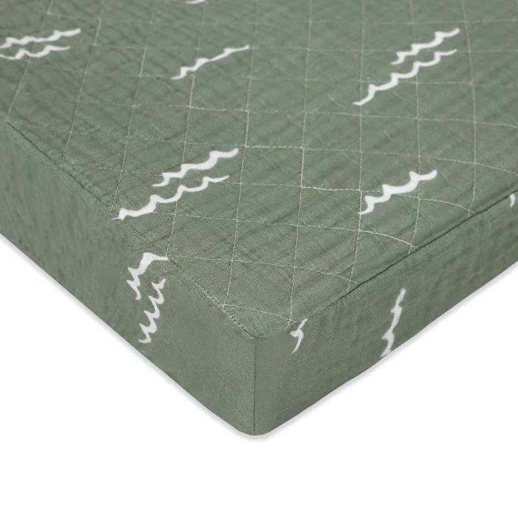 Ocean Waves Quilted Muslin Changing Pad Cover