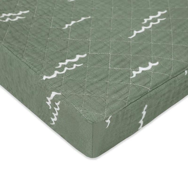 Ocean Waves Quilted Muslin Changing Pad Cover