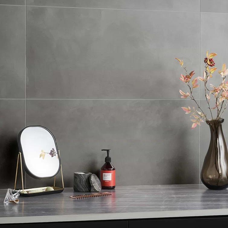 Bond Tile Ryx 15.74 in. x 31.49 in. Matte Porcelain Concrete Look Floor and Wall Tile (13.77 Sq. Ft. / Case)