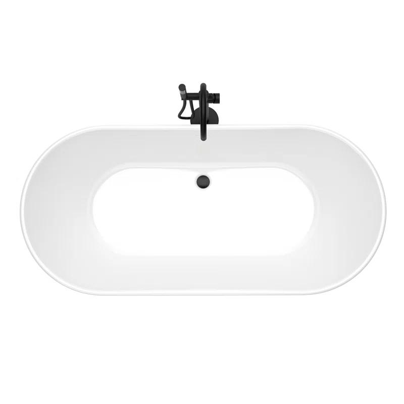 DreamLine BT9X3167C09 Infinity Z 67 in. L x 30-3/4 in. W x 22-7/8 in. H Freestanding Acrylic Bathtub