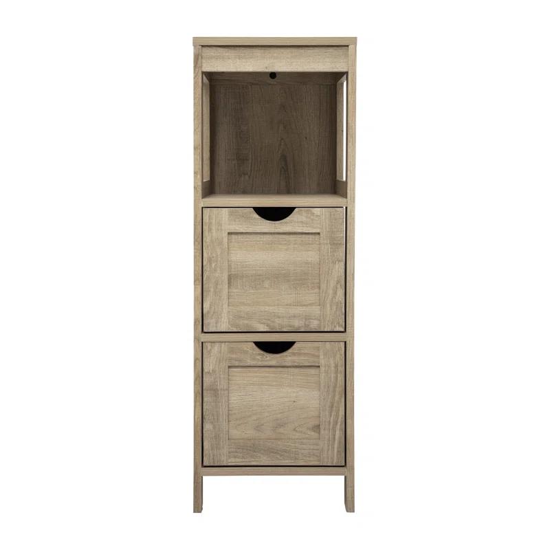 Flash Furniture Dune Farmhouse Bathroom Storage Organizer with Drawers and Open Shelf