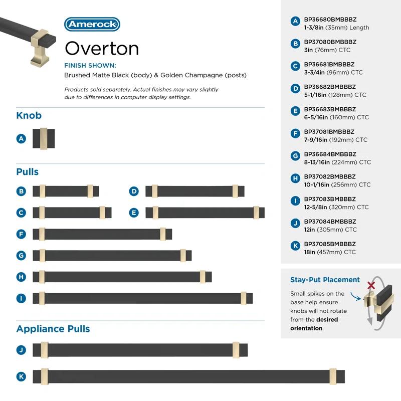 Amerock Overton 12 inch (305mm) Center-to-Center