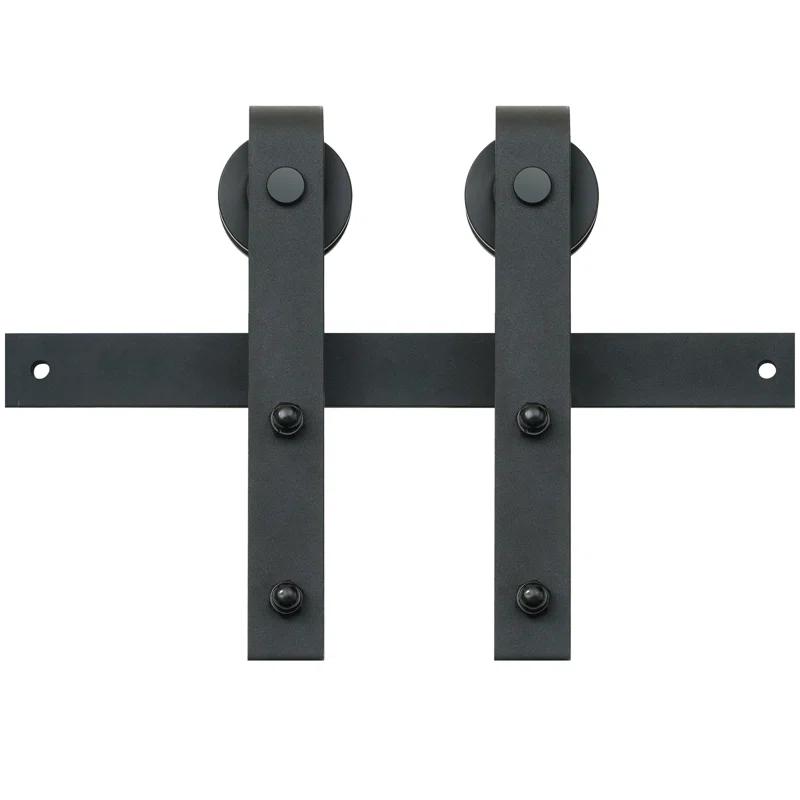 VEVOR Black Steel Single Door Barn Door Hardware Kit Standard Single