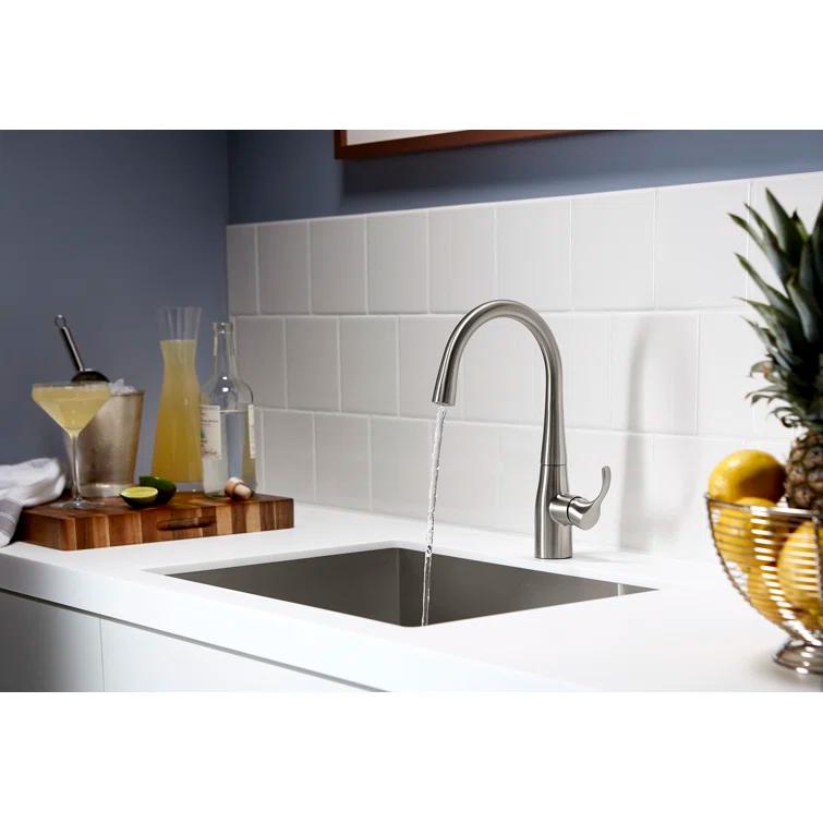 Simplice Single-Handle Bar Sink Faucet, Secondary Faucet with High-Arch Swing Spout