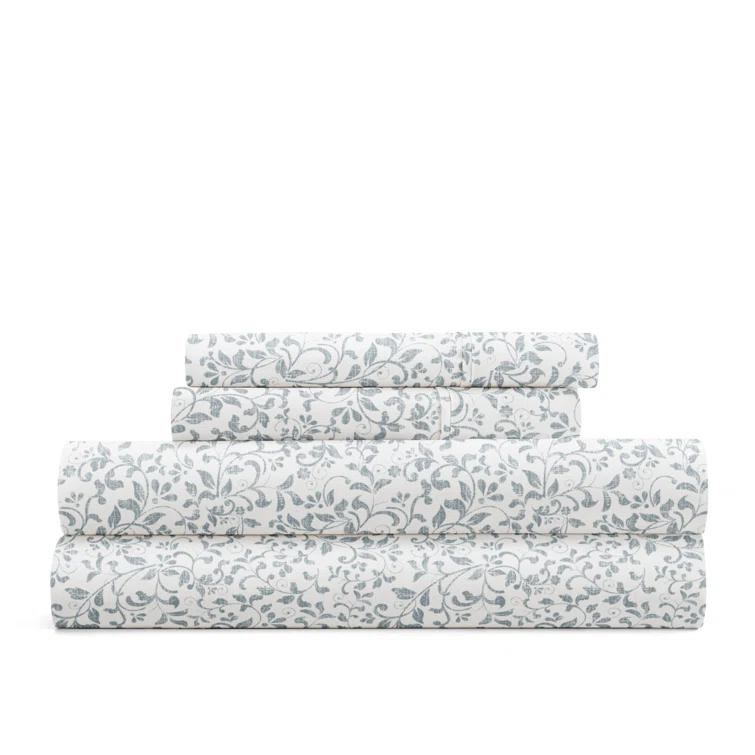 IEnjoy Home 4 Piece Sheet Set Patterned Microfiber Ultra Soft Bedding in Floral Dream & Reviews | Wayfair