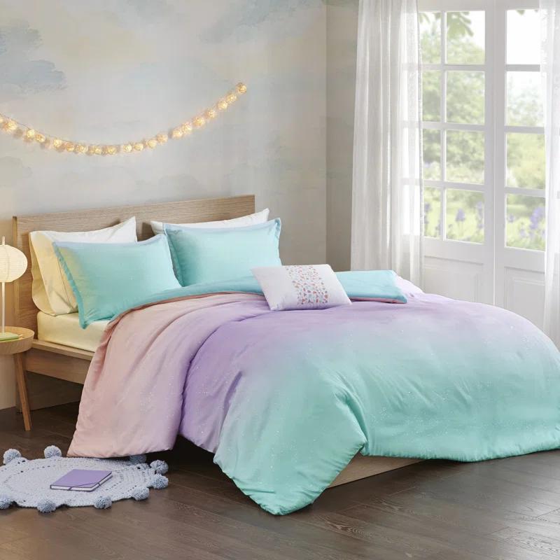 Mi Zone Glimmer Watercolor Tye Dye Duvet Cover Set