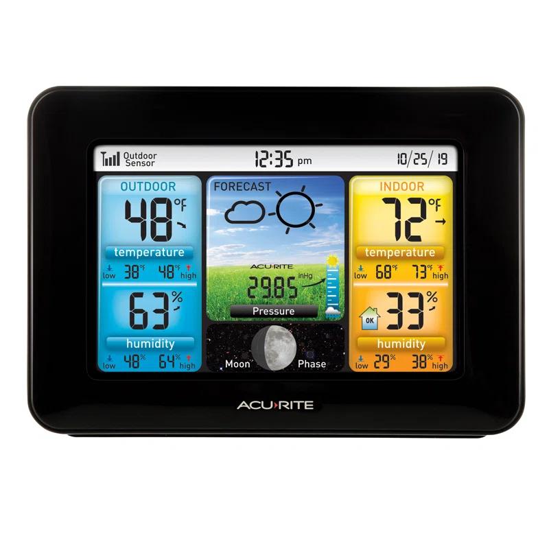 AcuRite Weather Station Forecaster with Color Display for Temperature, Humidity, Hyperlocal Forecast, and Built-In Barometer (02077M) & Reviews | Wayfair