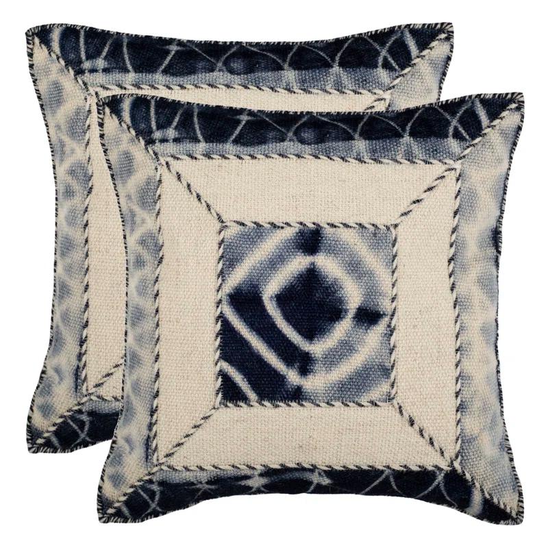 Safavieh Dip Dye Embroidered Feather Throw Pillow (Set of 2)