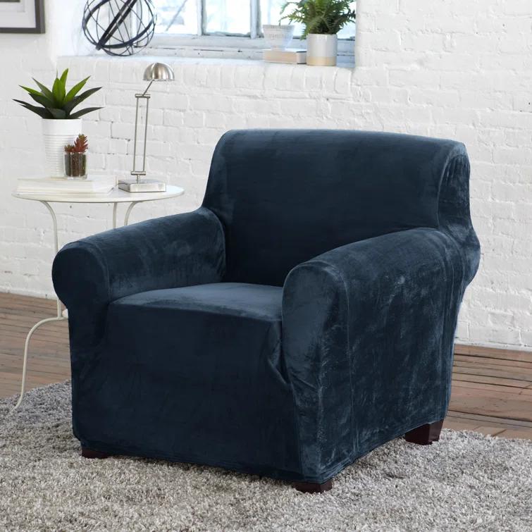 Symple Stuff Velvet Plush Stretch Chair Slipcover