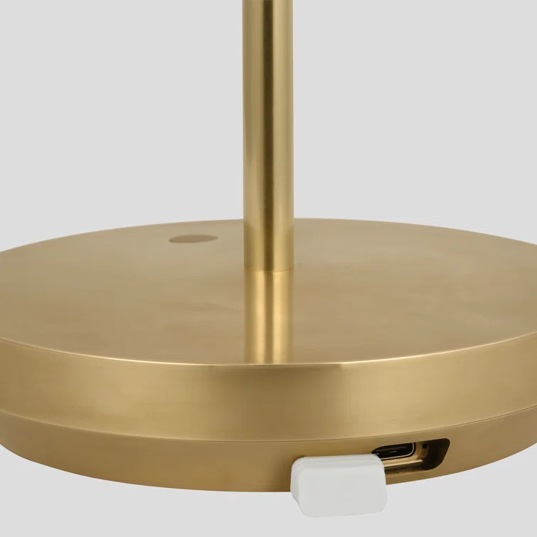 Hand Rubbed Antique Brass Outdoor Rechargeable LED Table Lamp