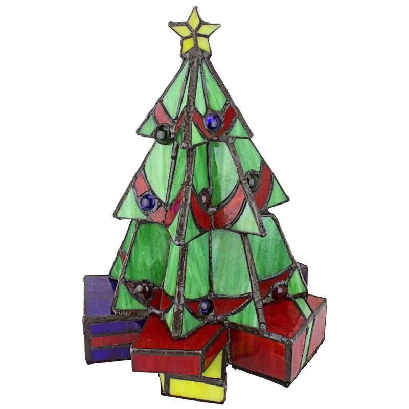 Design Toscano Illuminated Stained Glass Christmas Tree Lamp