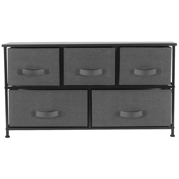 Sorbus Sorbus Dresser with 5 Drawers with Steel Frame, Wood Tops, and Fabric Bins