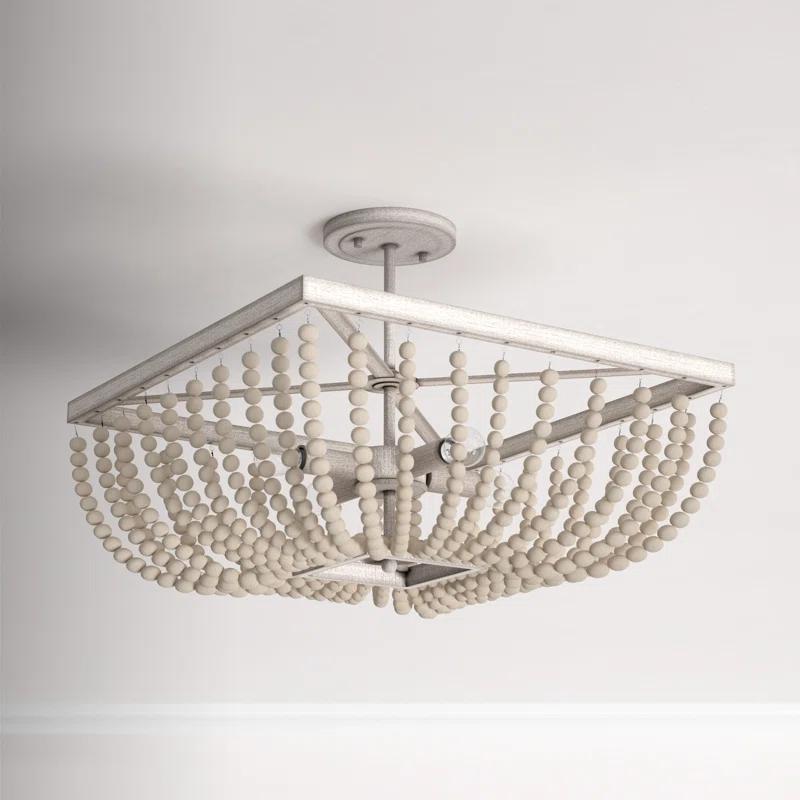 Bungalow Rose Arlott Wood Semi Flush Mount