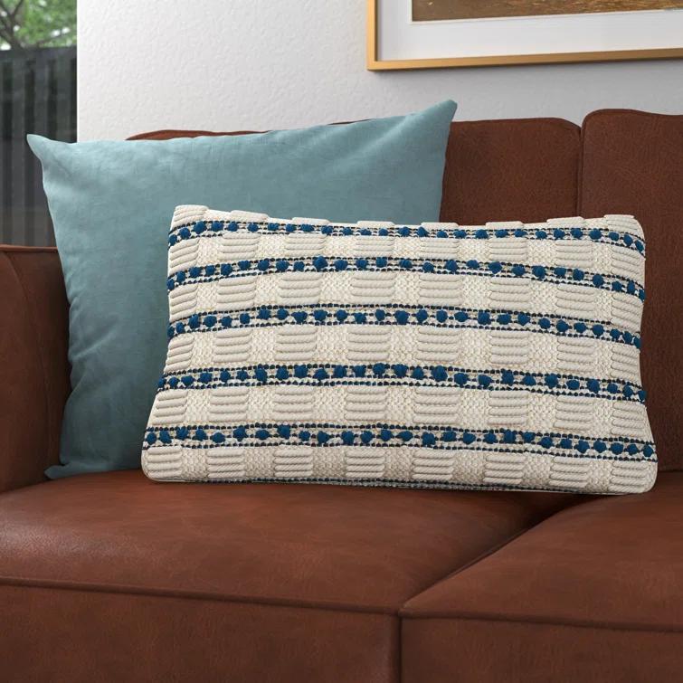Mina Victory GC384-012020 Textured Cotton Blend Throw Pillow