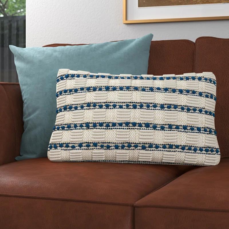 Mina Victory GC384-012020 Textured Cotton Blend Throw Pillow