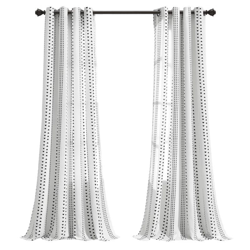 Lush Decor Polyester Semi Sheer Curtain Pair (Set of 2)