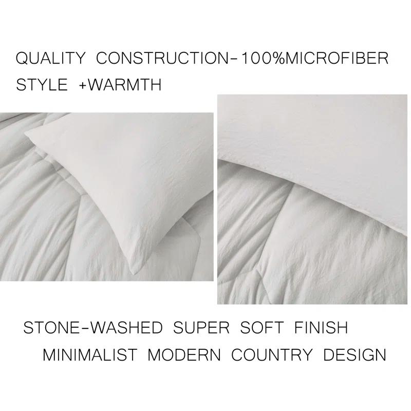 Washed Microfiber Bedding Standard Comforter Set