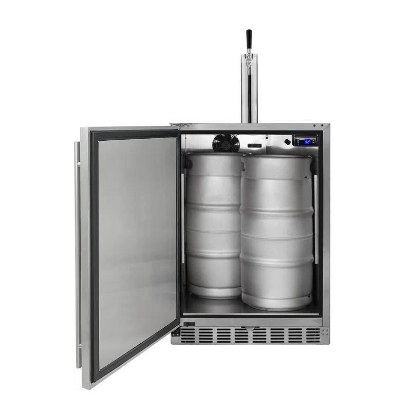 Kegco Kegco 24" Wide Outdoor Single Tap All Stainless Steel Built-In Kegerator with Kit