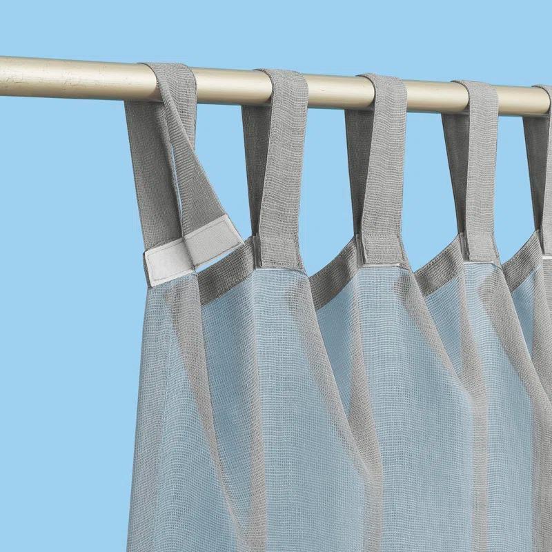 Amina Open Weave Indoor/Outdoor Sheer Tab Top Curtain Panel