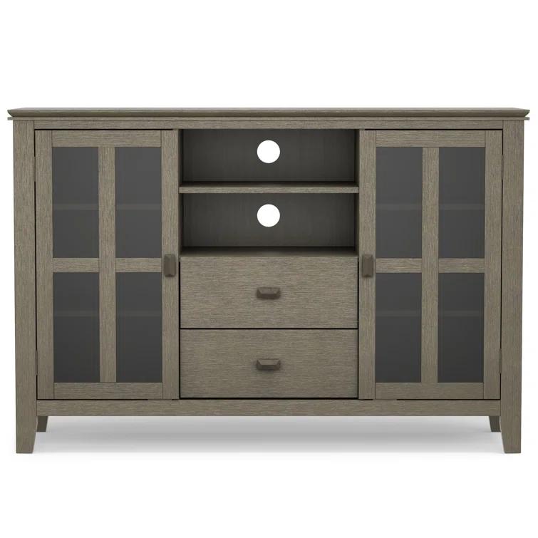 Simpli Home Artisan 53"W Solid Wood Contemporary Tall TV Stand for TVs up to 60" with Adjustable Shelves