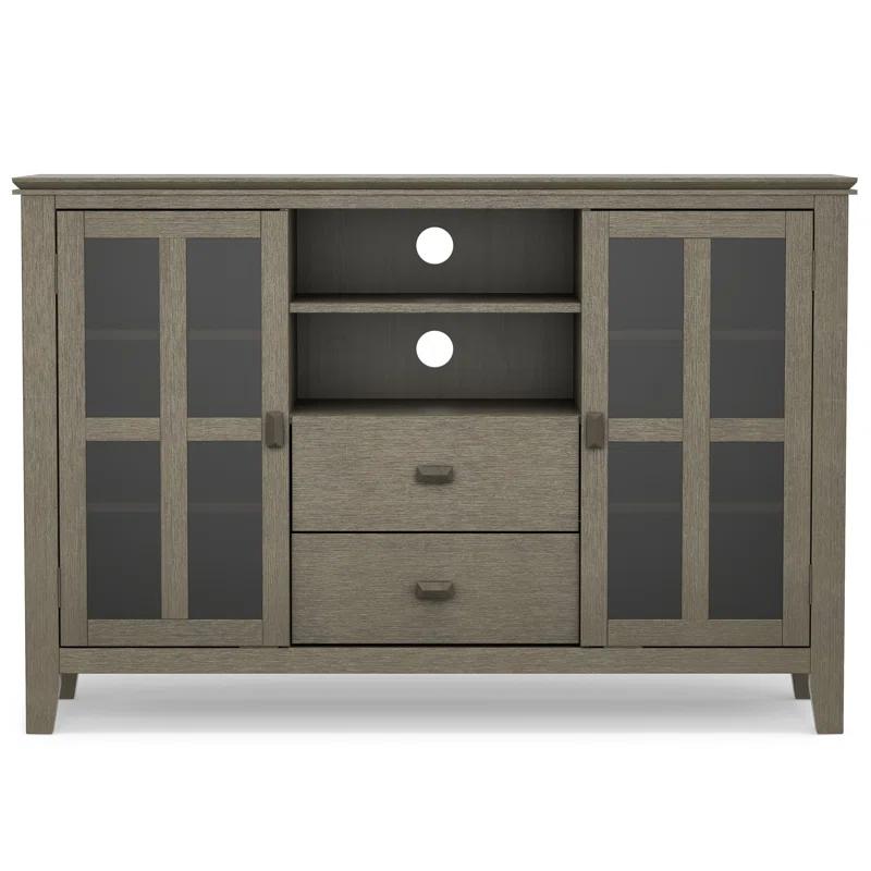 Simpli Home Artisan 53"W Solid Wood Contemporary Tall TV Stand for TVs up to 60" with Adjustable Shelves
