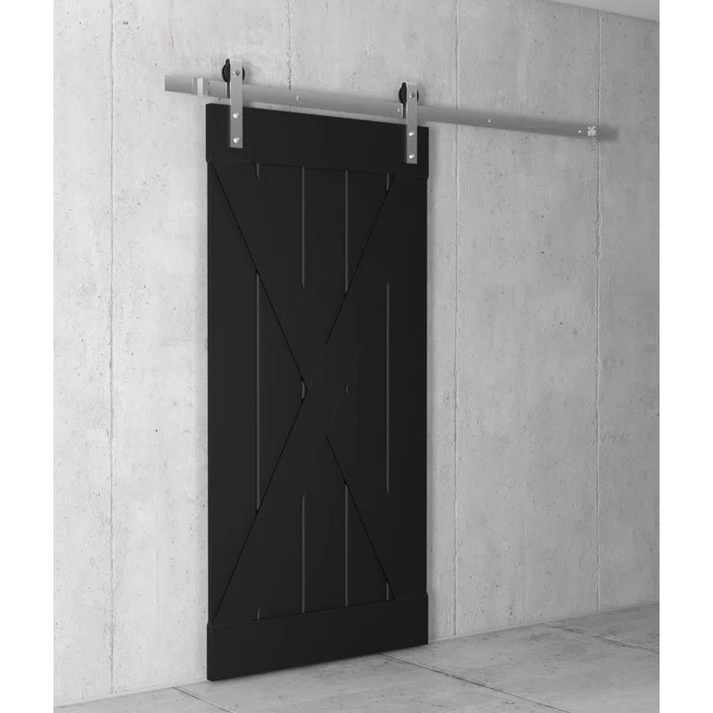 Urban Woodcraft 40'' x 83'' Solid Wood Paneled Painted with Installation Hardware Kit Barn Door