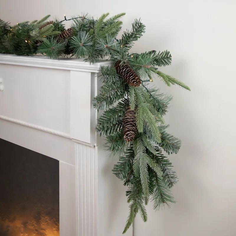 Northlight Seasonal 6' x 9" Pre-Lit Decorated Mixed Pine and Pine Cone Artificial Christmas Garland