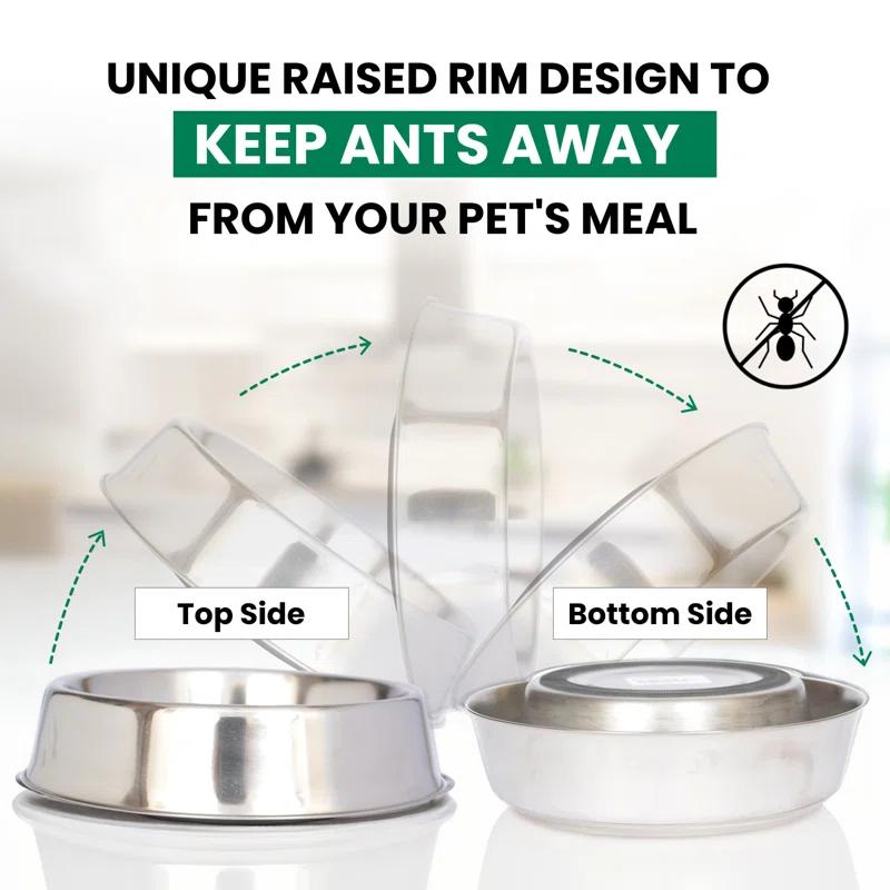 Iconic Pet Anti Ant Non-Skid Pet Bowl (2 Bowls) (Set of 2)