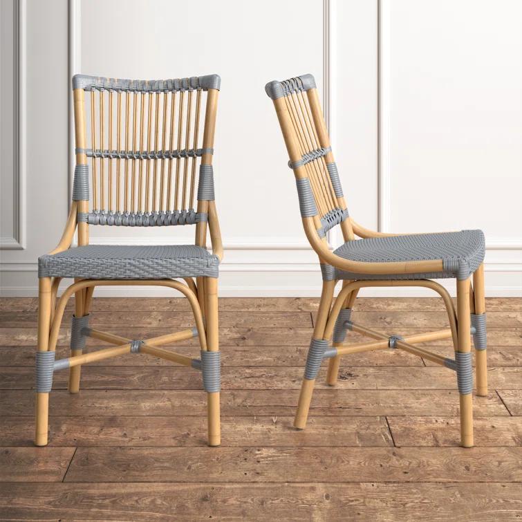 Kelly Clarkson Home Kaylee Slat Back Side Chair in Brown/Gray & Reviews | Wayfair