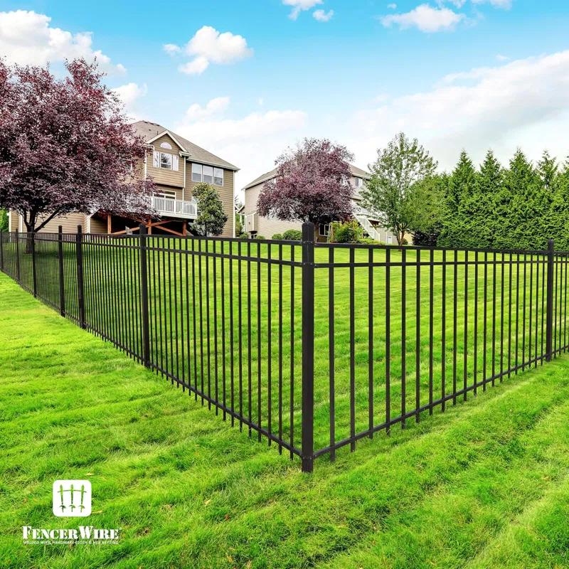 Fencer Wire Fencer Wire 4/ 5/ 6FT H X 6FT W Heavy Duty Pinnacle Fence Barrier Panel, Anti-Rust Metal Fencing Panel