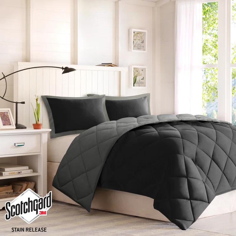 Madison Park Essentials Larkspur 3M Scotchgard Reversible Down Alt Comforter Set
