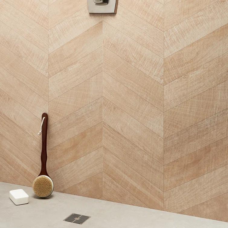 Auburn Chevron 24 in. x 48 in. Matte Porcelain Floor and Wall Tile (15.49 Sq. Ft. / Case)
