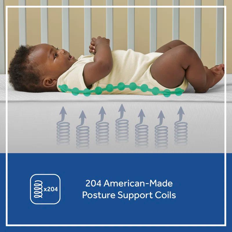 Sealy Posturepedic Grace Breathable Hypoallergenic 2-Stage Waterproof Baby Crib Mattress & Toddler Bed Mattress, GREENGUARD Gold Certified, 52" x 28"