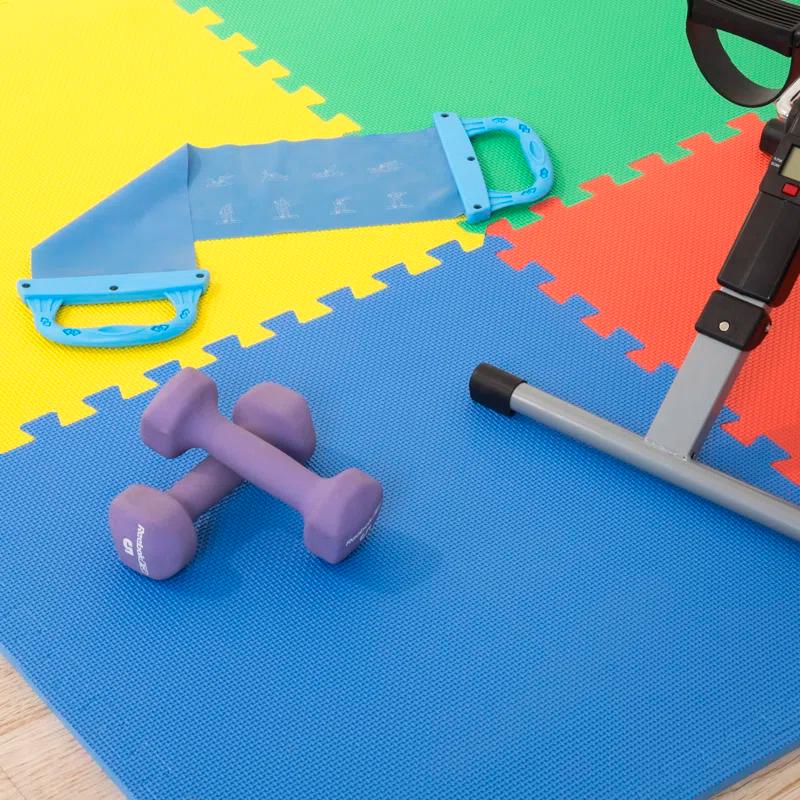 Stalwart Stalwart 24-Inch EVA Foam Tiles 4-Pack - 16 SQ FT - Workout Mat or Baby Playmat, Multicolor (Set of 4)