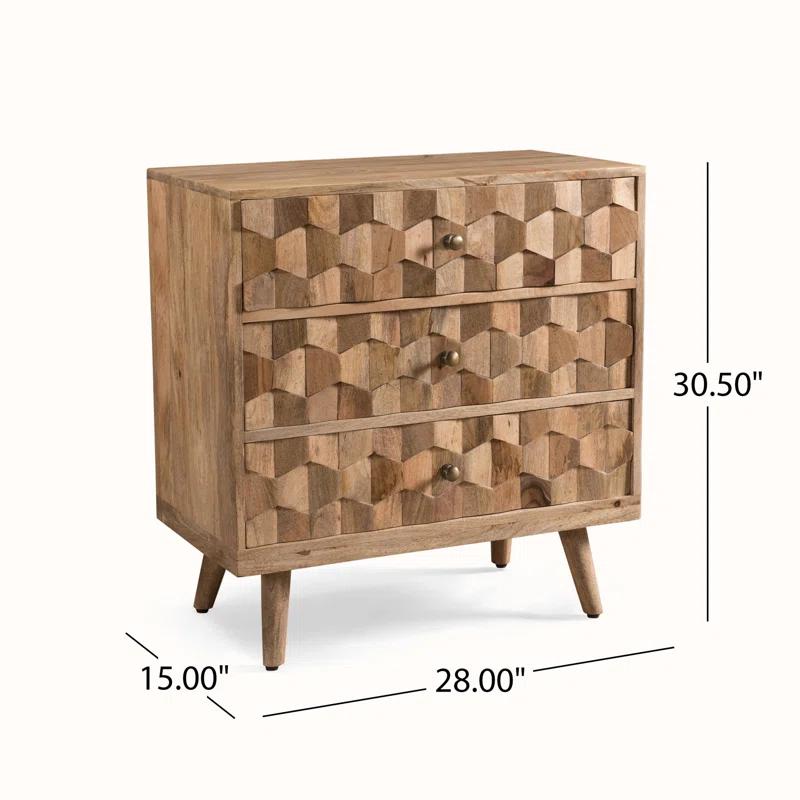 Millwood Pines 3 Drawer Dresser Chest