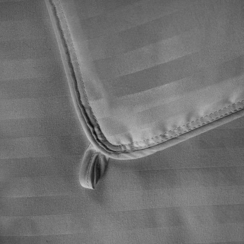Superior Striped Reversible Box-Quilt Brushed Microfiber Medium Weight Down Alternative Comforter