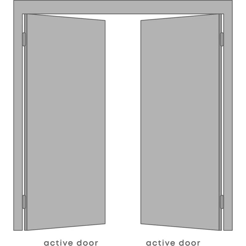 Leti Solid Manufactured Wood and Glass Paneled Prefinished Double French Door