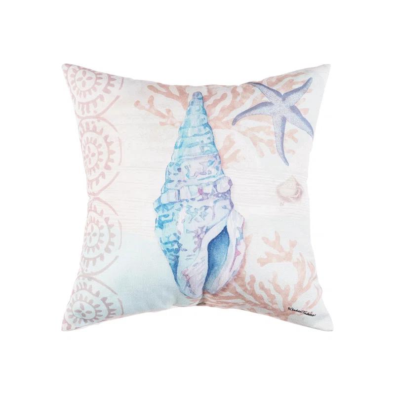 C&F Home Blue Shell Throw Indoor/Outdoor Pillow