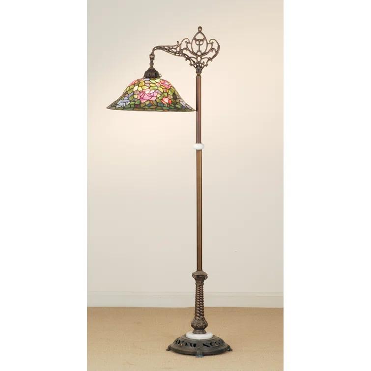 Meyda Lighting Rosebush 59'' Mahogany Bronze Task Floor Lamp
