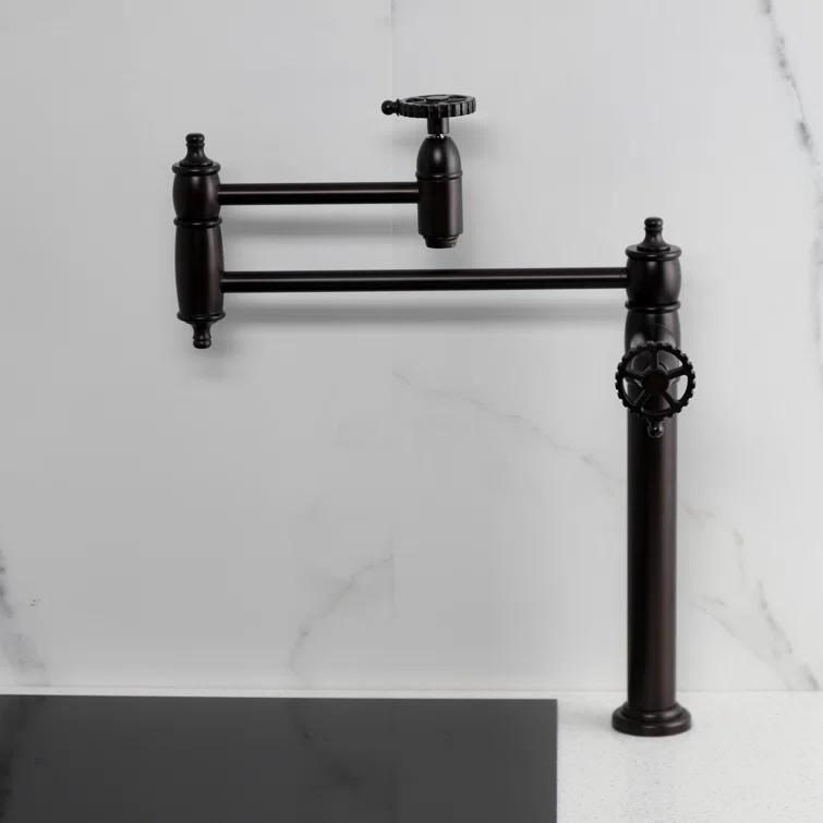 Kingston Brass Kingston Brass Fuller Two-Handle 1-Hole Deck Mount Pot Filler Faucet KS3705CG