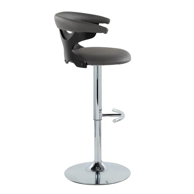LumiSource Gardenia Swivel Upholstered Adjustable Height Counter Stool with Metal Frame (Set of 2)