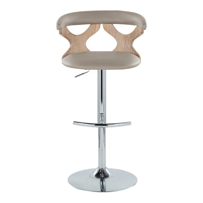 LumiSource Gardenia Swivel Upholstered Adjustable Height Counter Stool with Metal Frame (Set of 2)