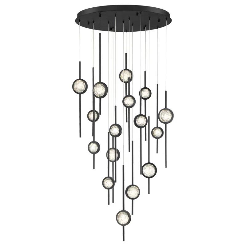 Eurofase LED Anodized Aluminum Mix + Clear Seeded Ball