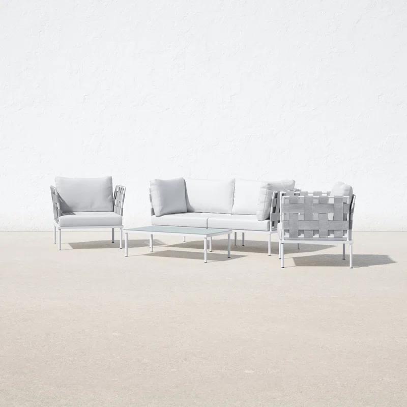 Modway Harmony 5 Piece Outdoor Patio Aluminum Sectional Sofa Set
